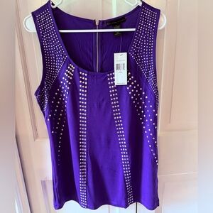 Design History Nordstroms  Purple Sleeveless Embellished Tank Top